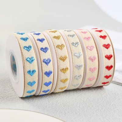 16mm*9m wzór serca Jacquard bawełniana wstążka do akcesoriów odzieżowych