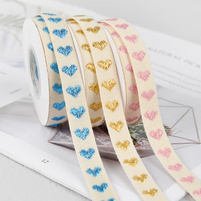 16mm*9m wzór serca Jacquard bawełniana wstążka do akcesoriów odzieżowych
