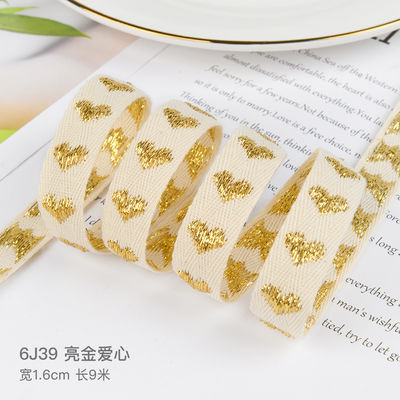 16mm*9m wzór serca Jacquard bawełniana wstążka do akcesoriów odzieżowych