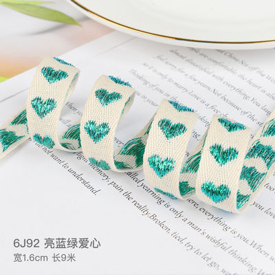 16mm*9m wzór serca Jacquard bawełniana wstążka do akcesoriów odzieżowych